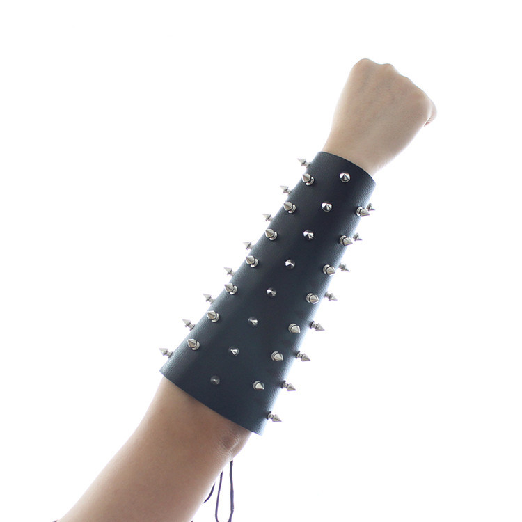 Strict Leather Arm Splints With Pin Bondage Toy Black Wrist Ankle