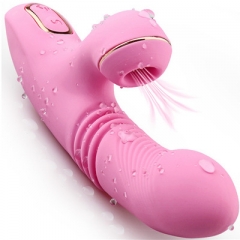 Vibrator telescopic and heated female masturbation device simulation penis